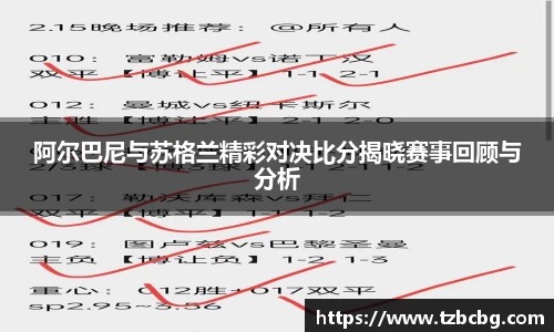 阿尔巴尼与苏格兰精彩对决比分揭晓赛事回顾与分析